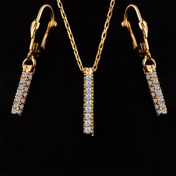 Komplet biżuterii złotej "Słupki" wersja PREMIUM