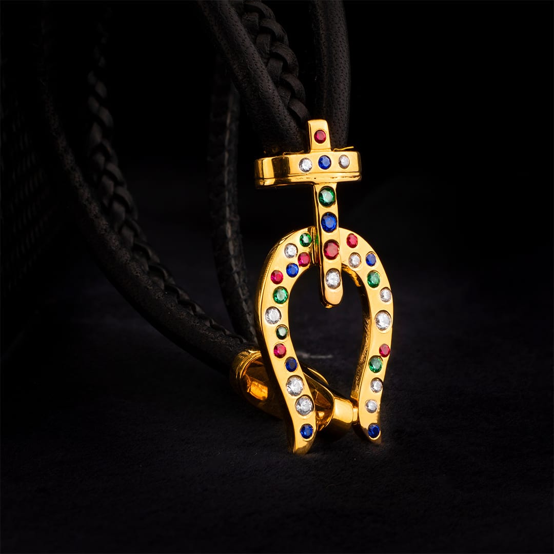 Skórzana bransoletka ze złotą podkową