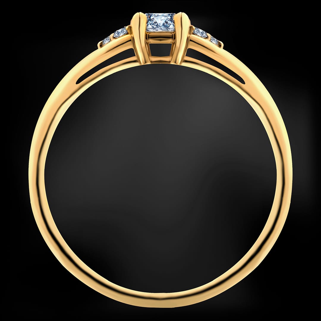 Złoty pierścionek z naturalnymi diamentami ,,Forever”