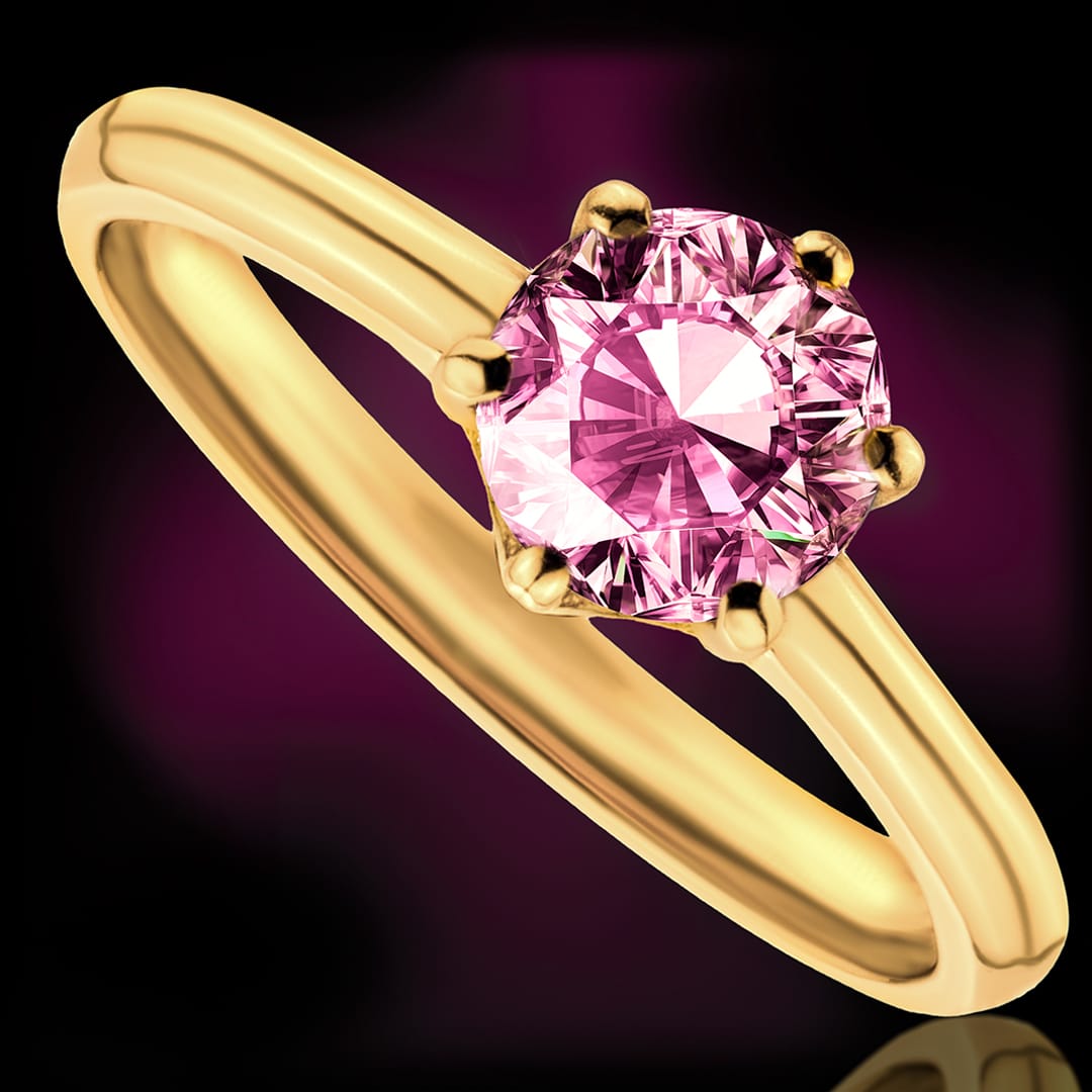 Złoty pierścionek z moissanitami „Pretty”