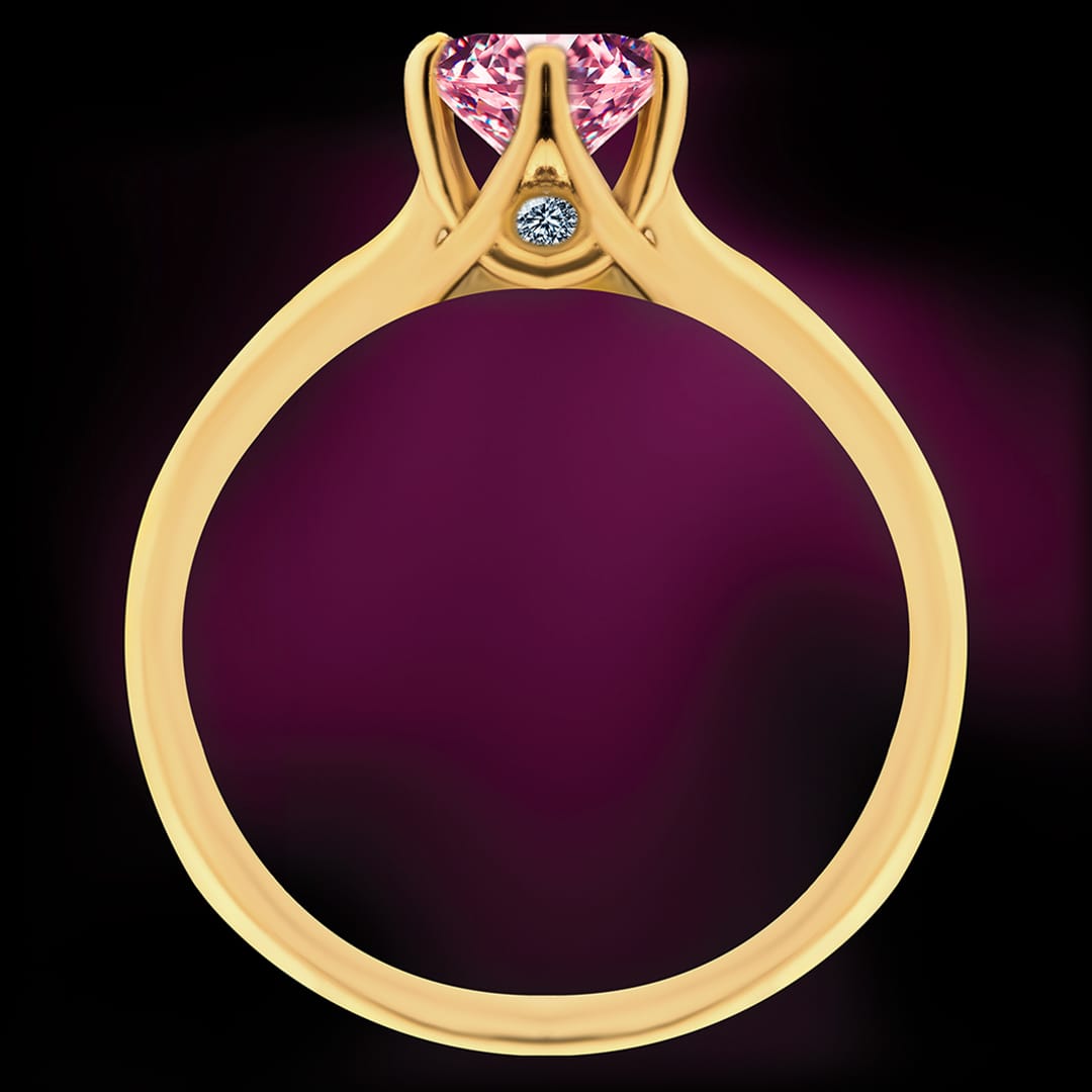 Złoty pierścionek z moissanitami „Pretty”