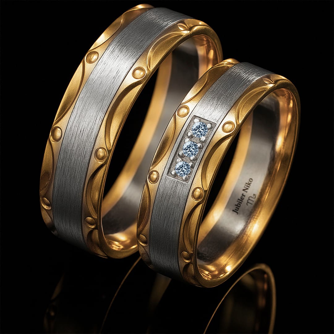 Obrączki z 14-karatowego złota O-201